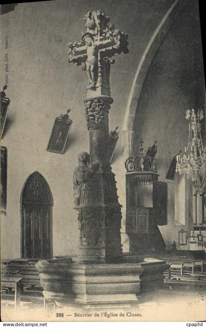 CPA Benitier de l'eglise de Cluses