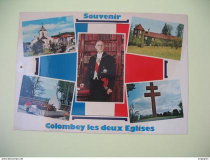 Carte Souvenir Colombey les deux Eglises  Charles de Gaulle