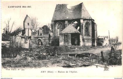 CPA-Carte Postale  France Amy Ruines de l'Eglise guerre 1914-18  VM53834