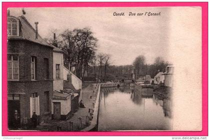 Condé - Vue sur l'Escaut - Animée - Péniche -1904