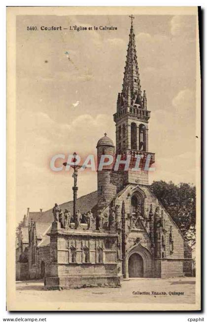 CPA Confort L'Eglise et le Calvaire