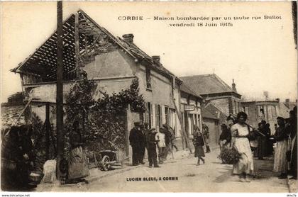 CPA Corbie Rue Bullot bombardement Guerre (1391677)
