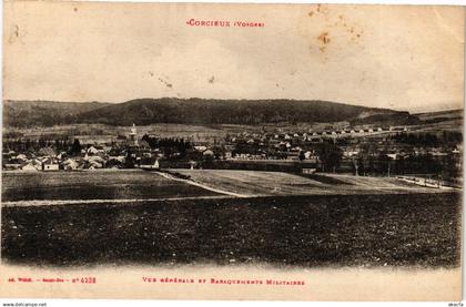 CPA CORCIEUX Vue générale et Baraquémente Militaires (200329)