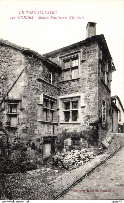 Cordes - Maison Renaissance - CPA
