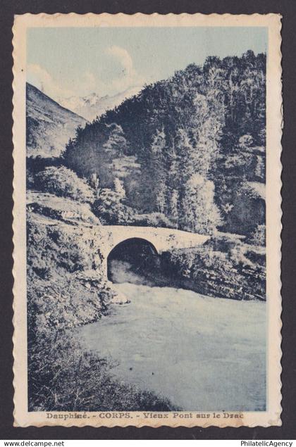 FRANCE, Postcard, Corps, The Old Bridge on the Drac