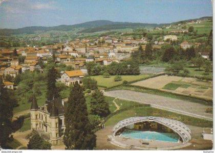 COURS  LA  VILLE  ( 69 )   C P M  VUE  GÉNÉRALE  AÉRIENNE  -( 23 / 6 / 53  )
