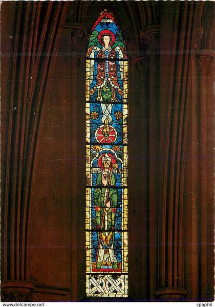 CPM Cathedrale de Coutances Vitrail de l Abside Seraphin et St Lo eveque de Coutances