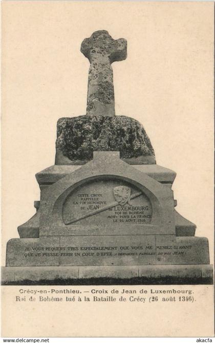 CPA CRÉCY-en-PONTHIEU Croix de Jean de Luxembourg (19090)