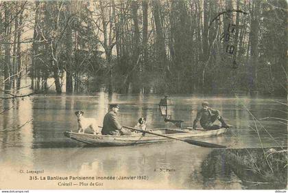 Carte Postale Ancienne - 94 - Creteil - La Banlieue Parisienne Inondée Janvier 1910 - Créteil - Plus de Gaz - Animée - C