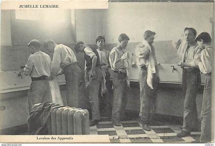 - dpts div. -ref-BC209- essonne - crosnes - crosne - jumelle lemaire - lavabo des apprentis - optique - metiers -