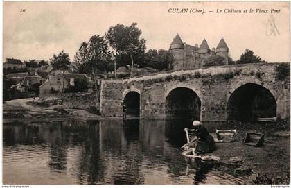 CPA   Carte Postale  France  Culan Le Château et le Vieux Pont   1909 VM107617