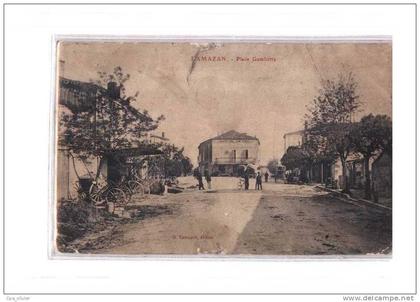 47 DAMAZAN Place Gambetta, animée, Café de la Paix, ed Carrasset, 1914