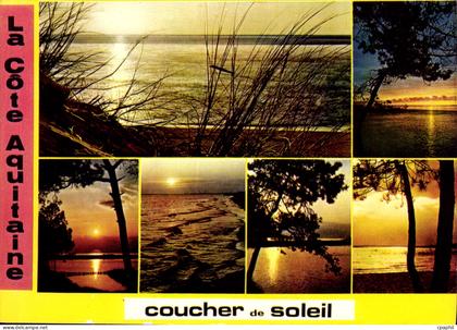 CPM La Cote Aquitaine Coucher de Soleil
