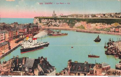 FRANCE - Dieppe - Port - Paquebot - bateaux - transport - colorisé - CPA