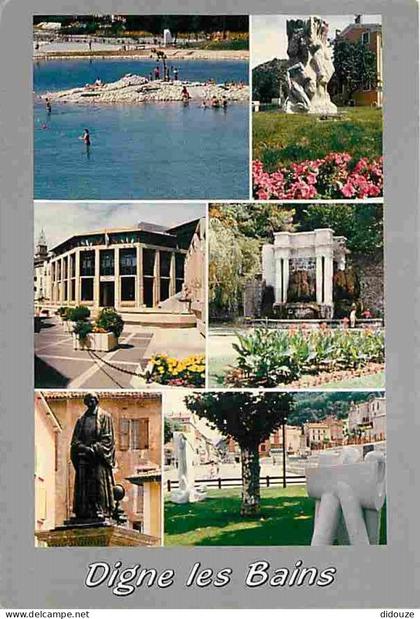 Carte Postale - 04 - Digne les Bains - Multivues - Statue - Flamme Postale de Digne les Bains - CPM - Voir Scans Recto-V