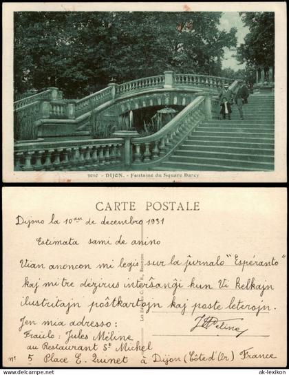 CPA Dijon (Dision) Dijon Fontaine du Square Darcy 1931