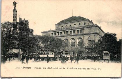 (07/01/26) 75-CPA PARIS - 1-4ème ARRONDISSEMENT - PLACE DU CHATELET ET LE THEATRE SARAH BERNHARDT
