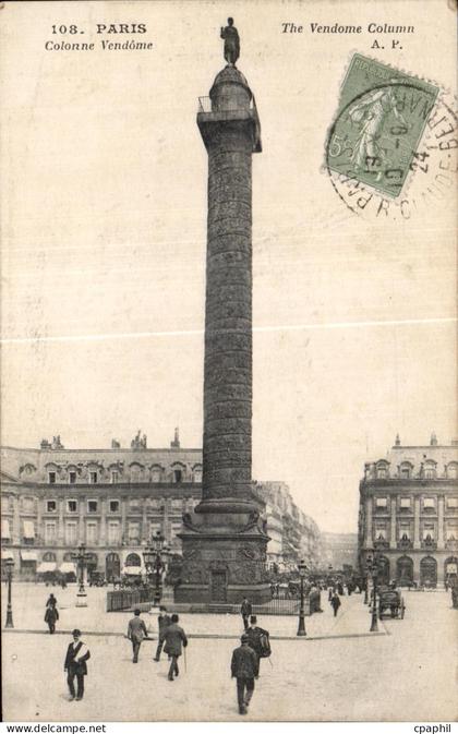 CPA Paris Colonne Vendome THe Vendome Column