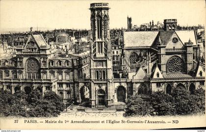 CPA Paris Marie du 1er Arrondissement et l Eglise St Germain l Auxerrois