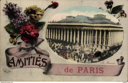 Paris - 2 - Souvenir - Amities de Paris La Bourse - CPA