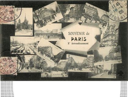 PARIS Xe ARRONDISSEMENT  SOUVENIR DE PARIS 1906