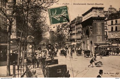 paris - 10ème 3ème arrondissement - le boulevard st Martin - omnibus attelage