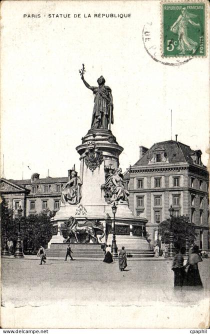 Paris CPA Statue de la Republique
