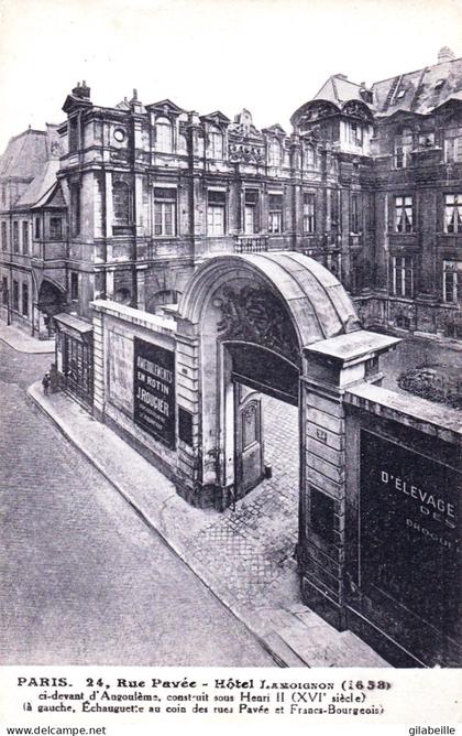 75 - PARIS 04 - 24 rue pavée - hotel Lamoignon