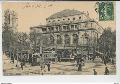 PARIS - IVème arrondissement - Le Théâtre Sarah Bernhardt (tramways )