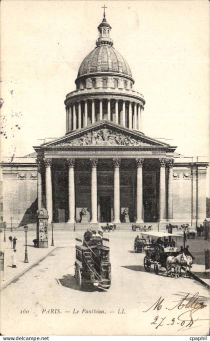 Paris CPA Pantheon Bus a l'imperiale