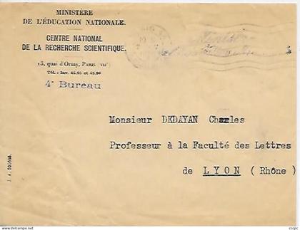 Enveloppe Paris Ministère de l'Education Nationale 13 Quai d'Orsay