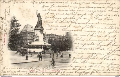 Paris - 10 - Place de la Republique - velo - CPA