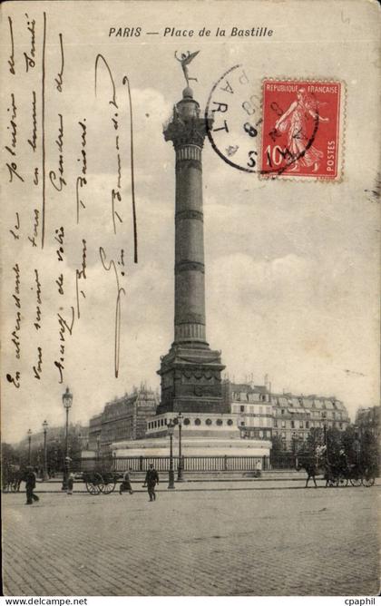 Paris - 11 - Place de la Bastille - CPA