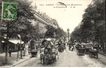 Paris - 14 -- Les Boulevards Montmartre - Poissoniere CPA