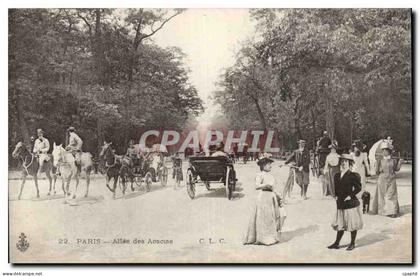 Paris - 16 -Allee des Acacias - chien - dog - women in period clothing - CPA