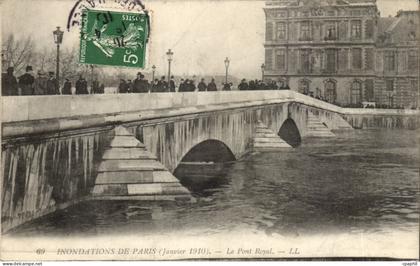 Paris - 16 - La Grande Crue de la Seine Janvier 1910 - Le Pont Royal - CPA