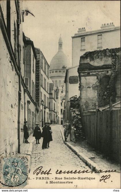 75 - PARIS - arrondissement 18 - Rue Sainte-Rustique- Montmartre