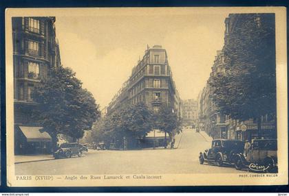 cpa du 75 Paris 18ème -- angle des rues Lamarck et Caula incourt   LANR101