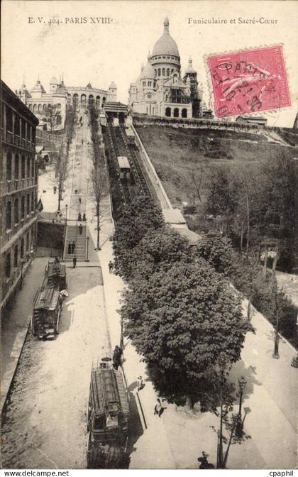 Paris 18 - Le Sacre Coeur - CPA (caleches a chevaux autobus)
