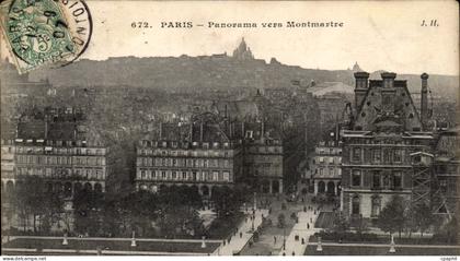 Paris - 18 - Panorama vers Montmartre - CPA