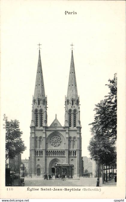 Paris - 19 - Eglise Saint Jean Baptiste - Belleville - CPA -