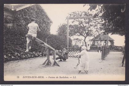 FRANCE, Vintage postcard, Dives-sur-Mer, The seesaw