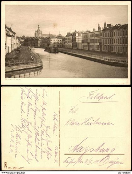 CPA Douai Dowaai DOUAI-KANAL 1917   Feldpost gelaufen