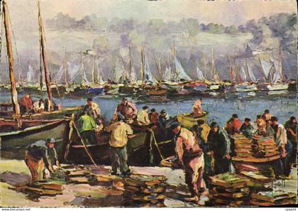CPA Douarnenez Finistere les filets bleus