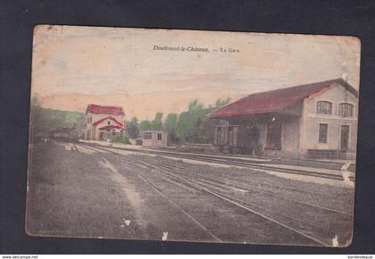 Doulevant le Chateau - La Gare (chemin de fer  rehaussee à la gouache par Suzanne Vincent fille de René )
