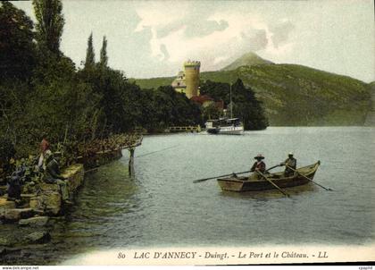 CPA Lac D'Annecy Duingt Le Port Et Le Chateau