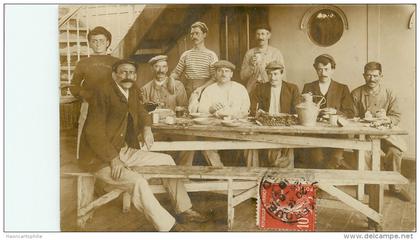 Dunkerque : belle carte photo intérieur du bateau Ile De France