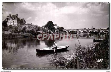 CPSM Durtal M et L le Loir le Pont et la Chateau