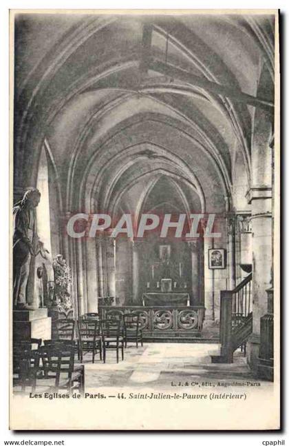 CPA Les Eglises de Paris Saint Julien le Pauvre Interieur