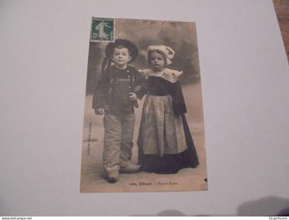 ELLIANT Futurs Epoux Enfants Costume Folklore Carte Postale PK CP